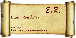 Eger Ramón névjegykártya